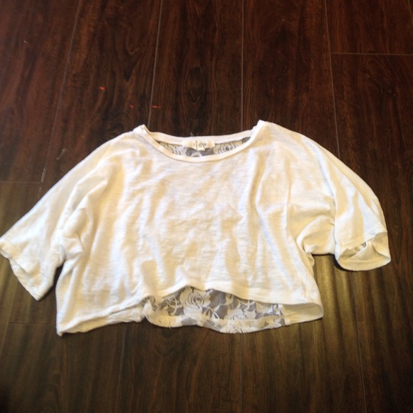 Cute white laced back crop top