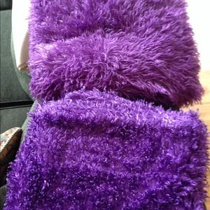 BUNDLE!! 2 purple fuzzy blankets!