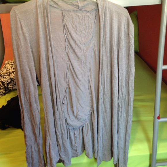 Long gray cardigan