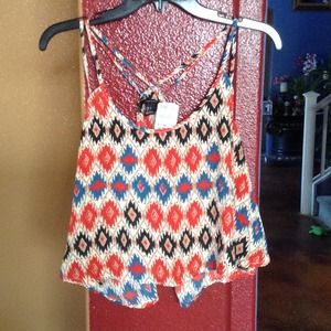 Tribal print crop top