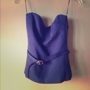 Trina Turk Navy Blue Bustier with Belt