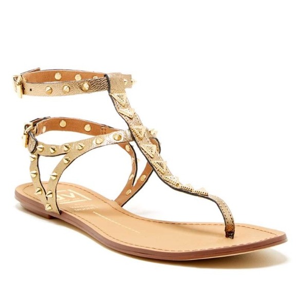 gold studded sandals