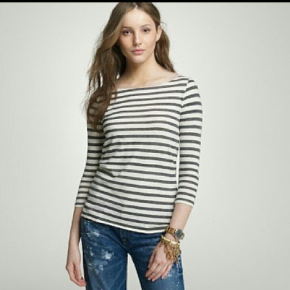 J. Crew navy blue and off white tunic