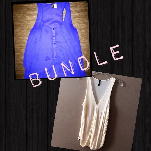 Beige crossover tank + h&m tank
