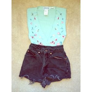 vintage floral vest