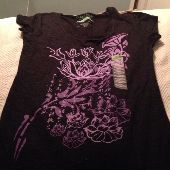 Black shirt with purple design