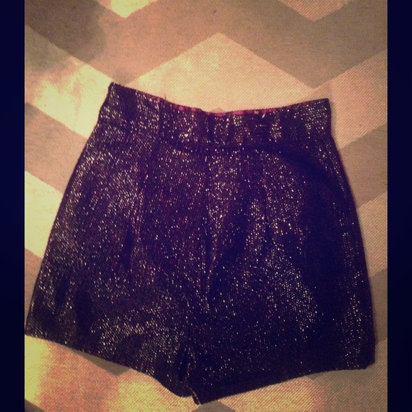 Black Sequined High Waist Shorts (Forever 21)
