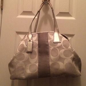 Silver coach purse