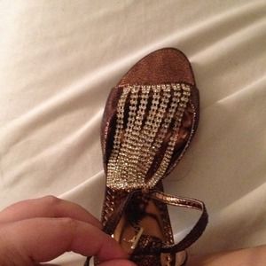 Bronze 71/2 heels with crystal straps