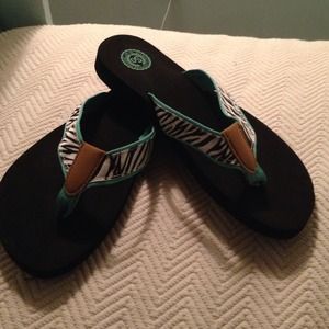 Zebra Flip Flops