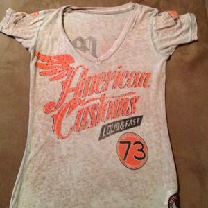 Affliction American Customs V Neck Tee