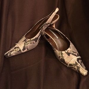 💝GORGEOUS!! pink & Gold Python Slingbacks!💝