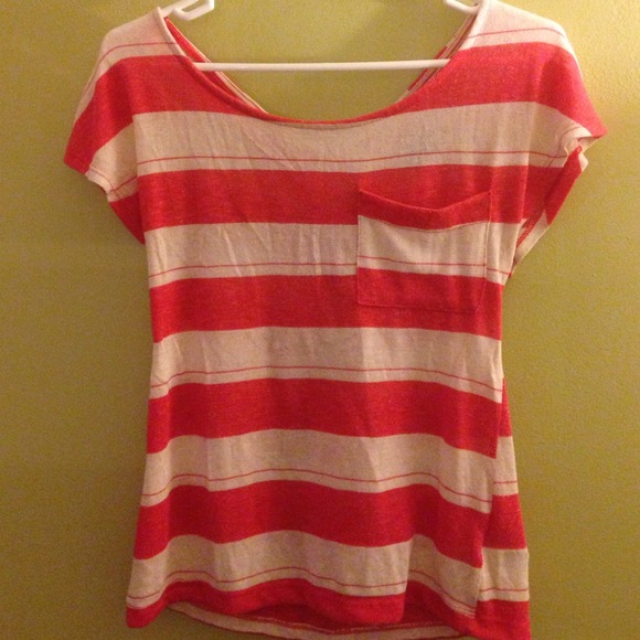 Red and white stripped shirt