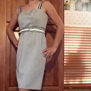 Antonio Melani white with black polka dot dress