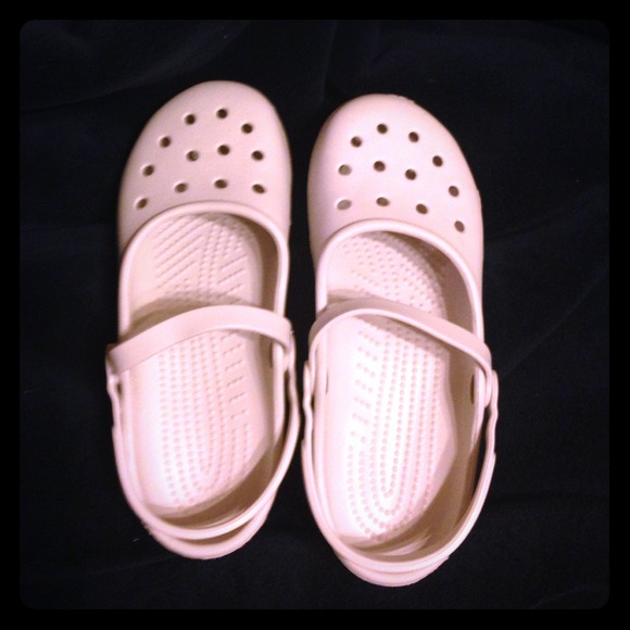 White Crocs Mary Jane Style.