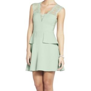✨HP 6/7✨BCBG Mint Green Half Peplum Style Dress