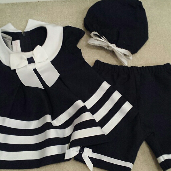 3 piece baby girl sailor outfit