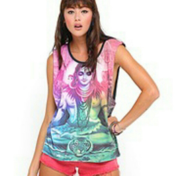 *LOOKING FOR motel oversized rainbow shiva tank