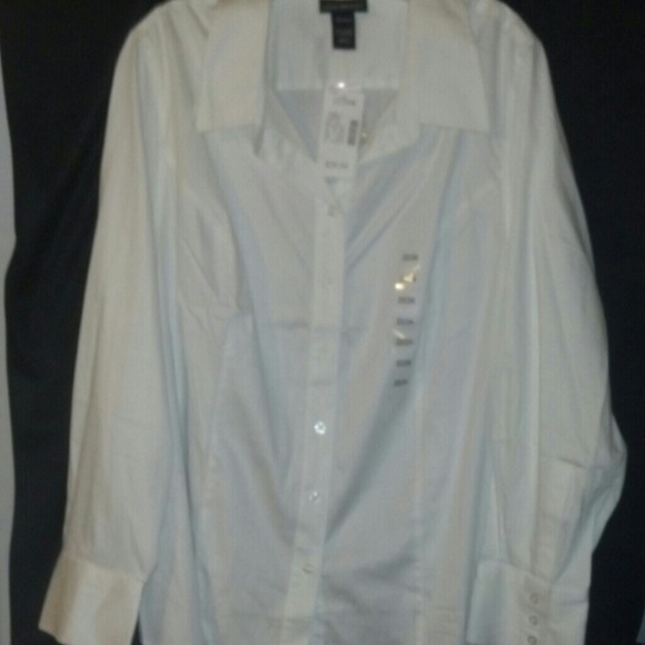 Lane Bryant Long sleeve white blouse