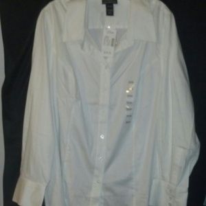 Lane Bryant Long sleeve white blouse