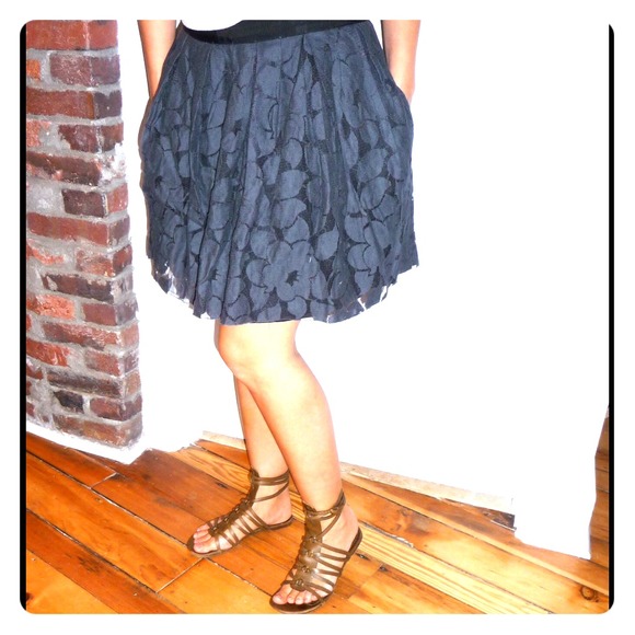 SOLD J.Crew Black Lace Skirt