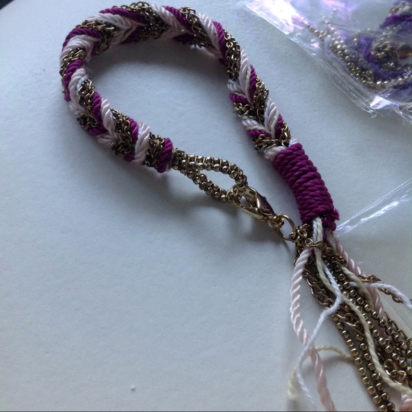 Set of 8: gold chain silk thread Indian bracelet