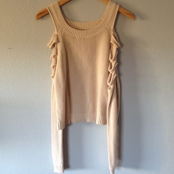 Forever 21 Beige Cut Out Sweater