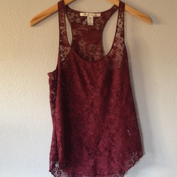 American Rag Maroon Lace Tank
