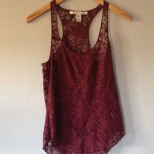 American Rag Maroon Lace Tank