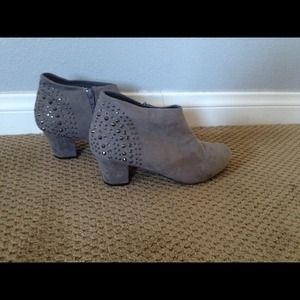 Forever 21 Grey Studded Ankle Booties