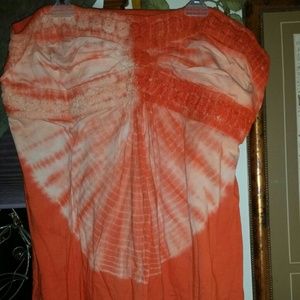 Adorable Orange tie dye strapless top
