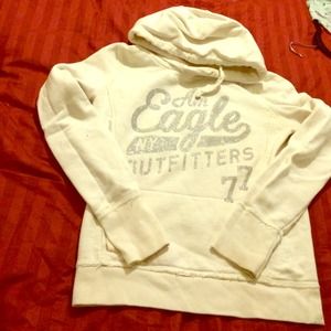 White and sliver glitter hoodie