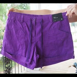New Purple linen shorts from New York & Co.