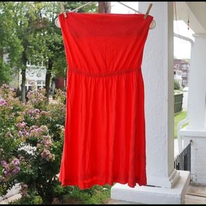 Coral tube top dress
