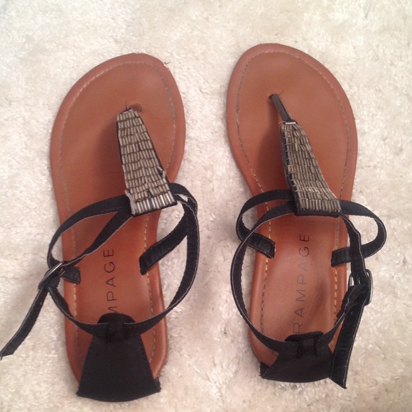 Black and Gold Sandals