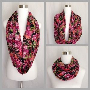 Handmade infinity scarf in floral garden