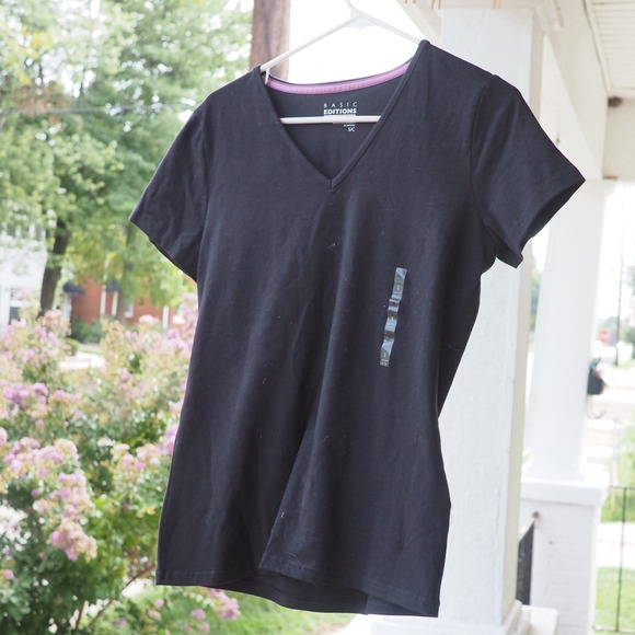 Black cotton/spandex short sleeve shirt