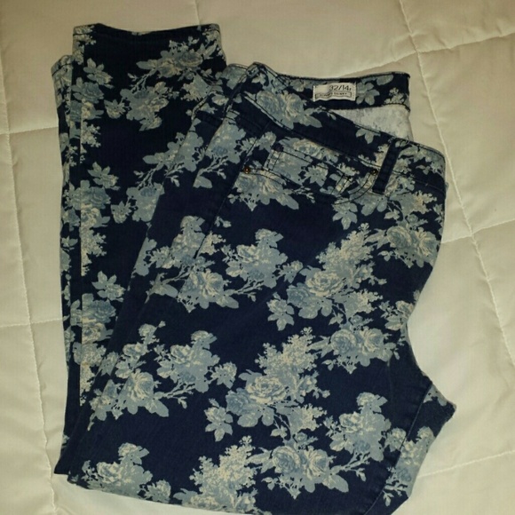 Floral jeans