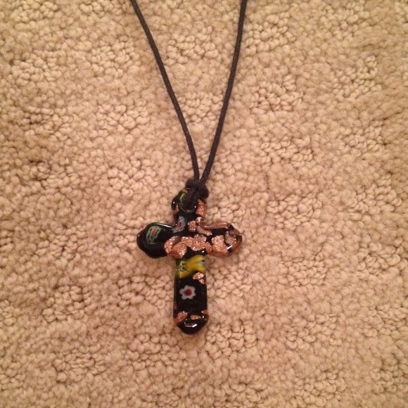 black cross necklace