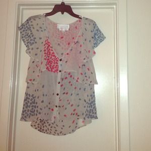 Flowy Pink and Blue Top