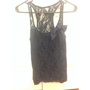 Navy Blue Lace Hollister Tank