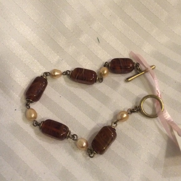 🎪🎪NEW!freshwater pearl amber crystal bracelet🎪