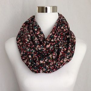 Handmade infinity scarf in pink floral
