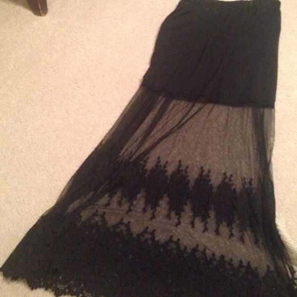 Lace maxi skirt