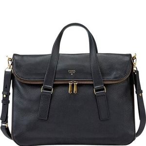 Fossil Preston Black Leather Tote