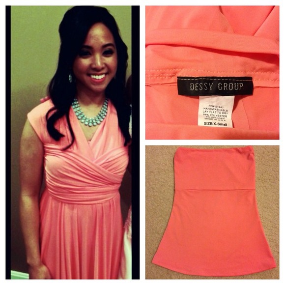 Dessy Group Long Twist Wrap Dress (size 0-4)