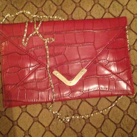 Red and gold clutch