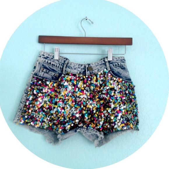 Colorful Sequin Shorts