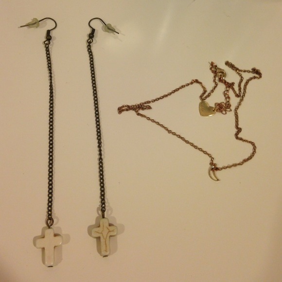 brandy melville earrings + necklace bundle