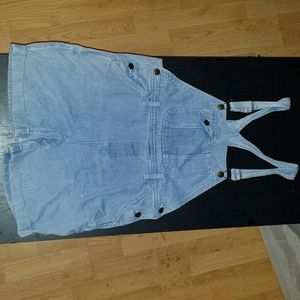 Denim short overalls
